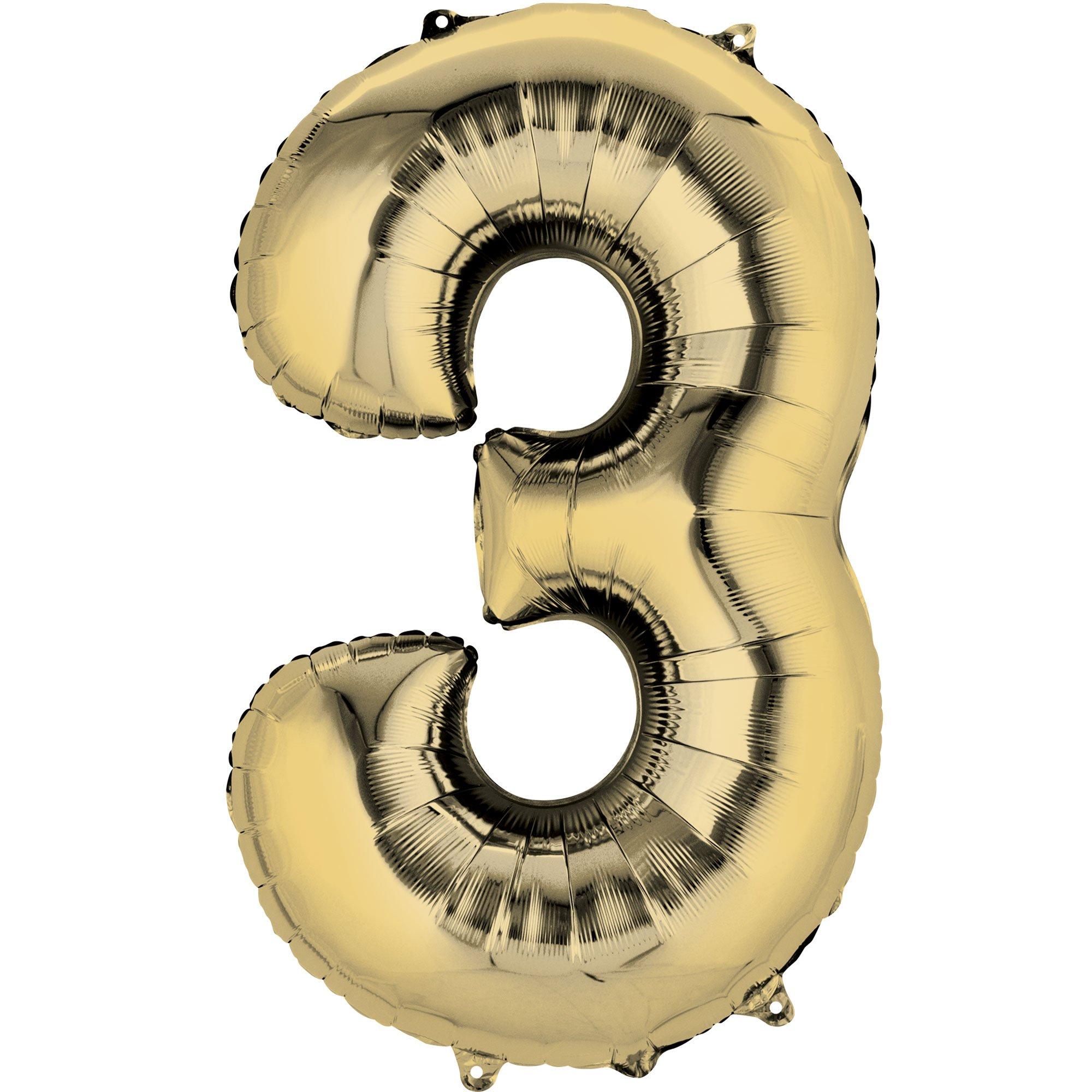 Gold number deals 3 balloon